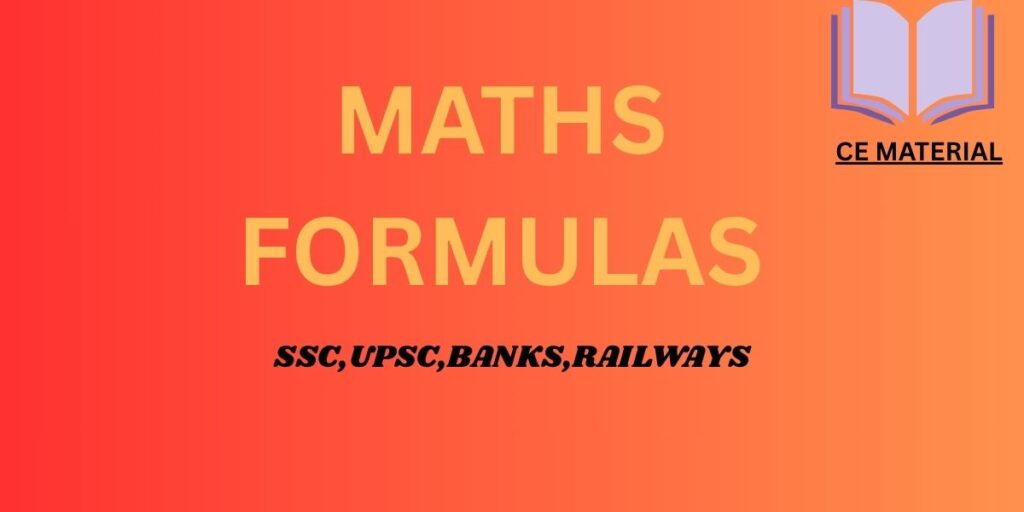 Maths Formula For Competitive Exams Ce Material